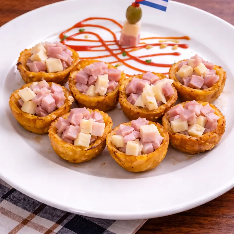 Tostones Rellenos con Jamón y Queso