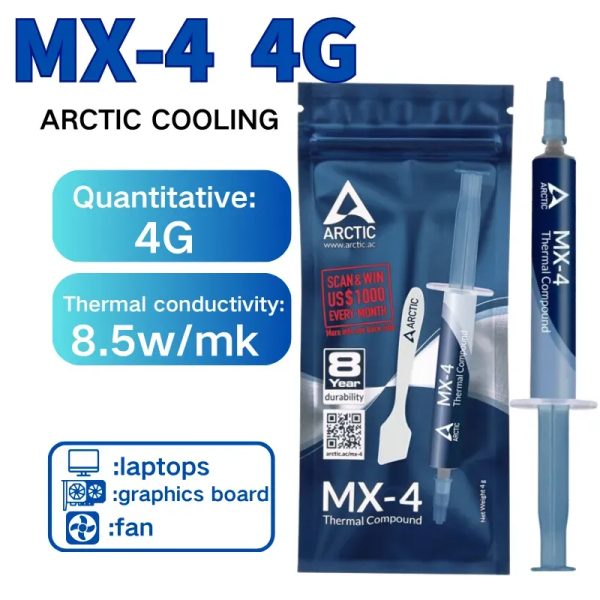  Pasta Térmica ARCTIC MX-4 – Rendimiento Premium para CPU y GPU