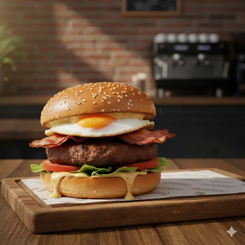 Hamburguesa de Bacon y Huevo Frito