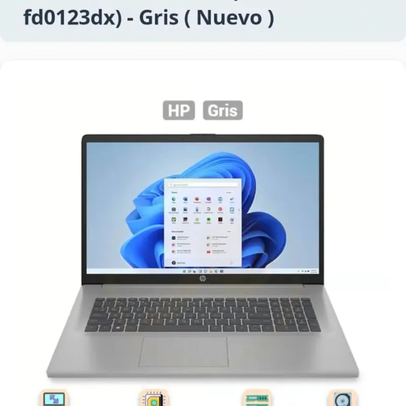 Laptop HP 15.6” Táctil / Intel Core i3 / 8GB RAM / 256GB SSD (Nueva)