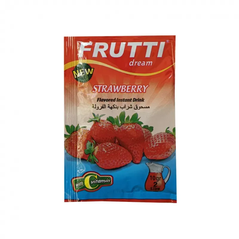 Refresco Frutti Dream Strawberry (Bebida instantánea con sabor a fresa).