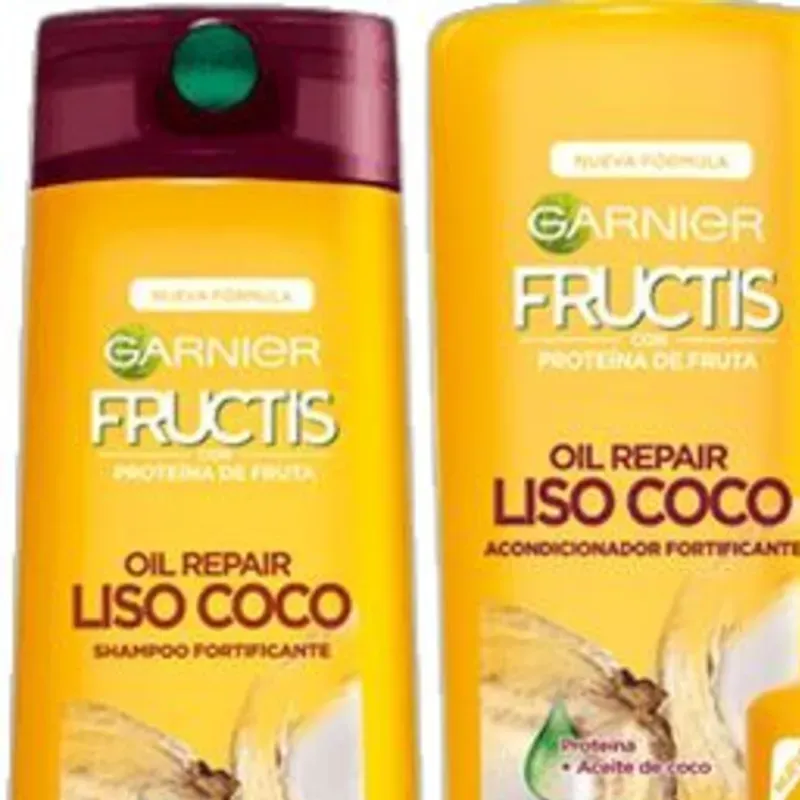  Garnier Fructis Oil Repair Liso Coco – Shampoo y Acondicionador Fortificante