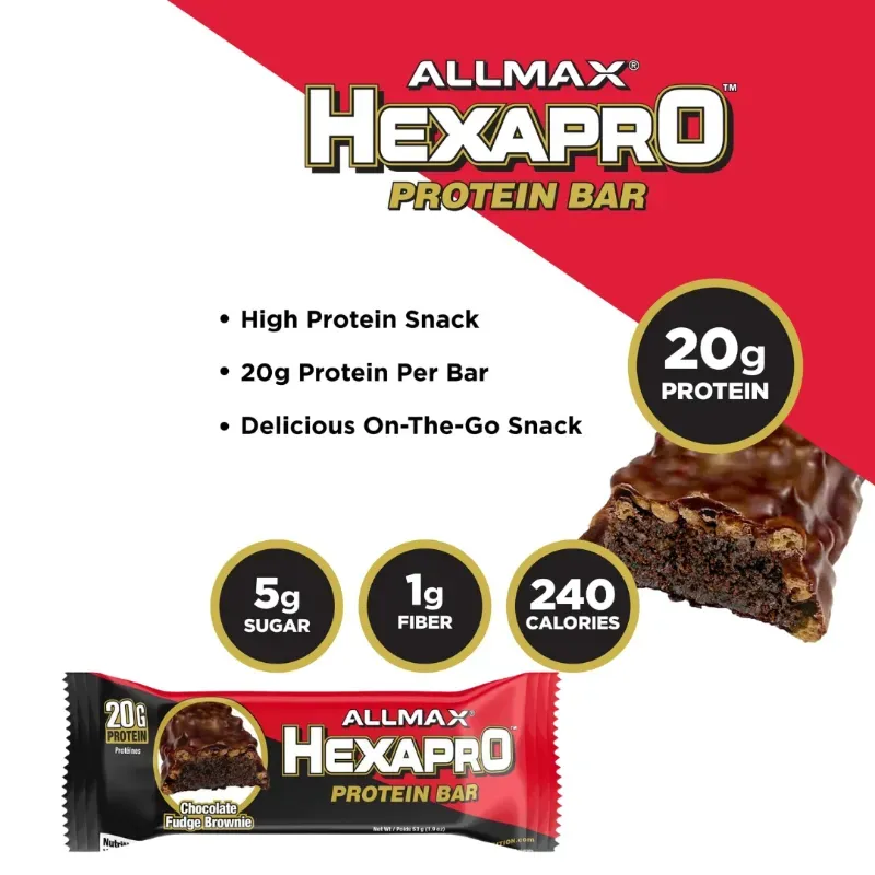 Barra de proteina ALL MAX sabor Chocolate y Brownie