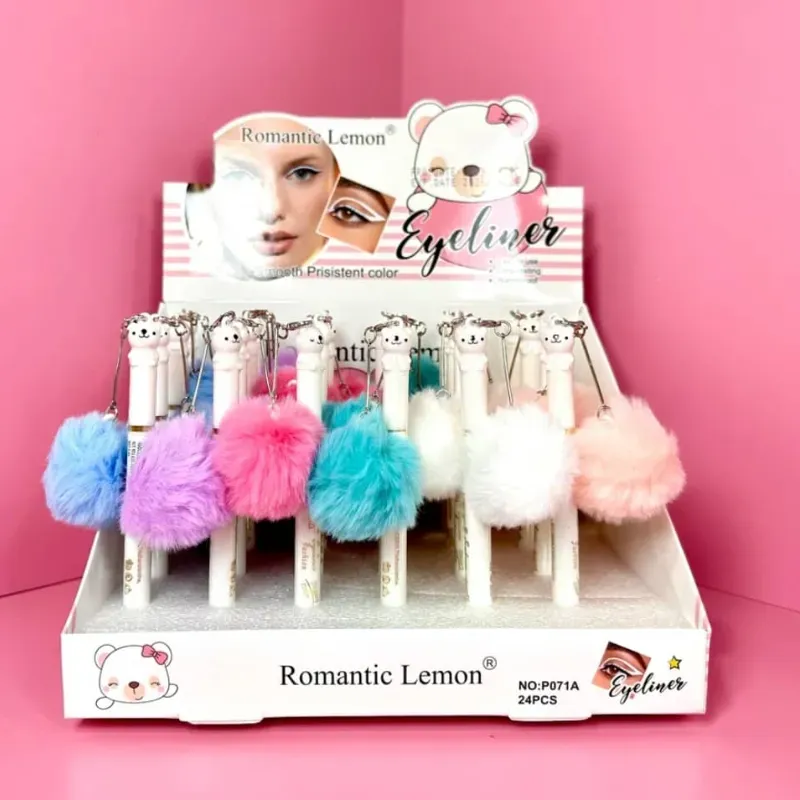 DELINEADOR BLENCO CON POMPON COLGANTE