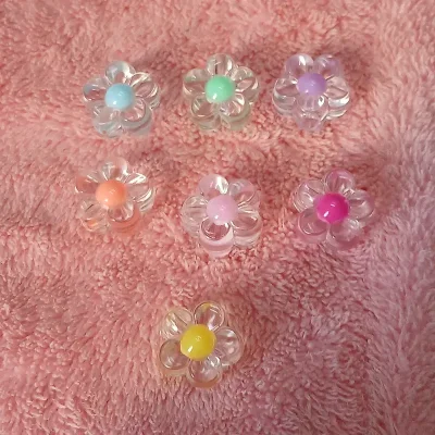 Flor transparente centro colores