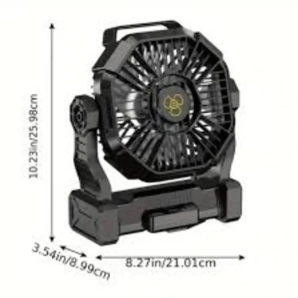 VENTILADOR PORTÁTIL DOS EN UNO LUZ DE VENTILADOR MODX23 NARANJA Y NEGRO