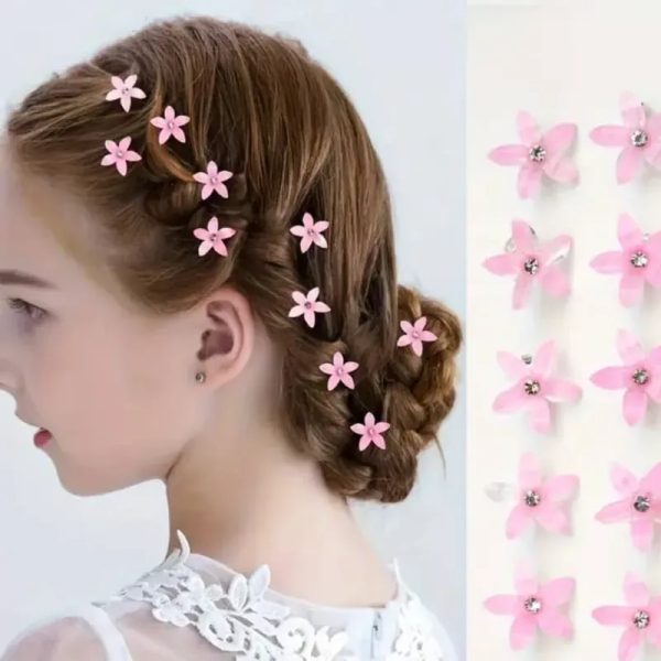 Clip Mini Flores Rosadas