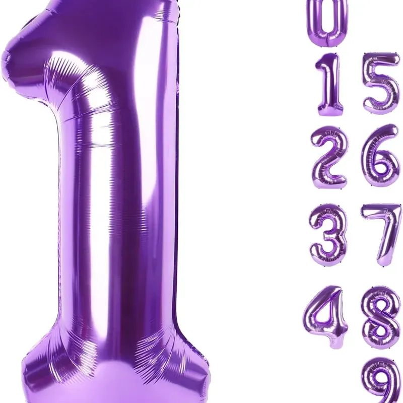 Globo foil número 1 morado