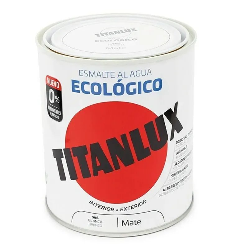 Pintura esmalte al agua int- ext blanco mate Titanlux  3431000006