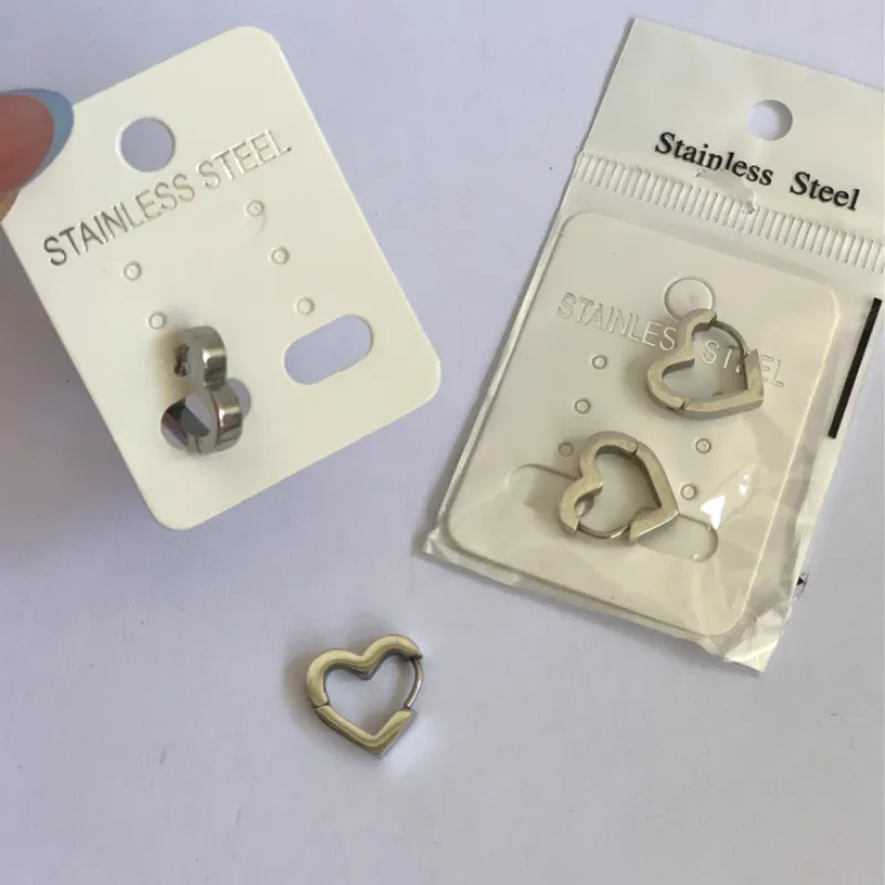 Argollas corazón plateadas