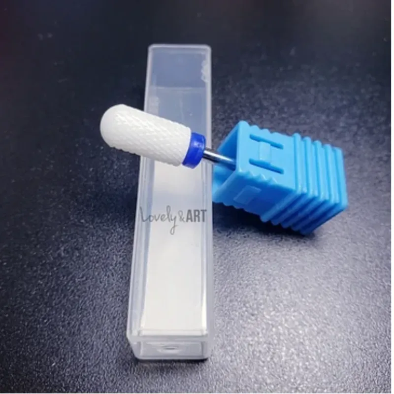 Fresa de cerámica cilíndrica banda azul con punta de seguridad