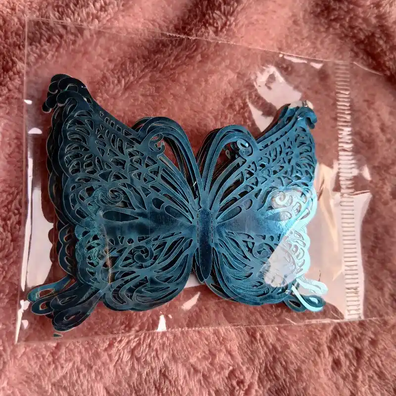 Paquete Mariposa decorativa 12 unidades azul