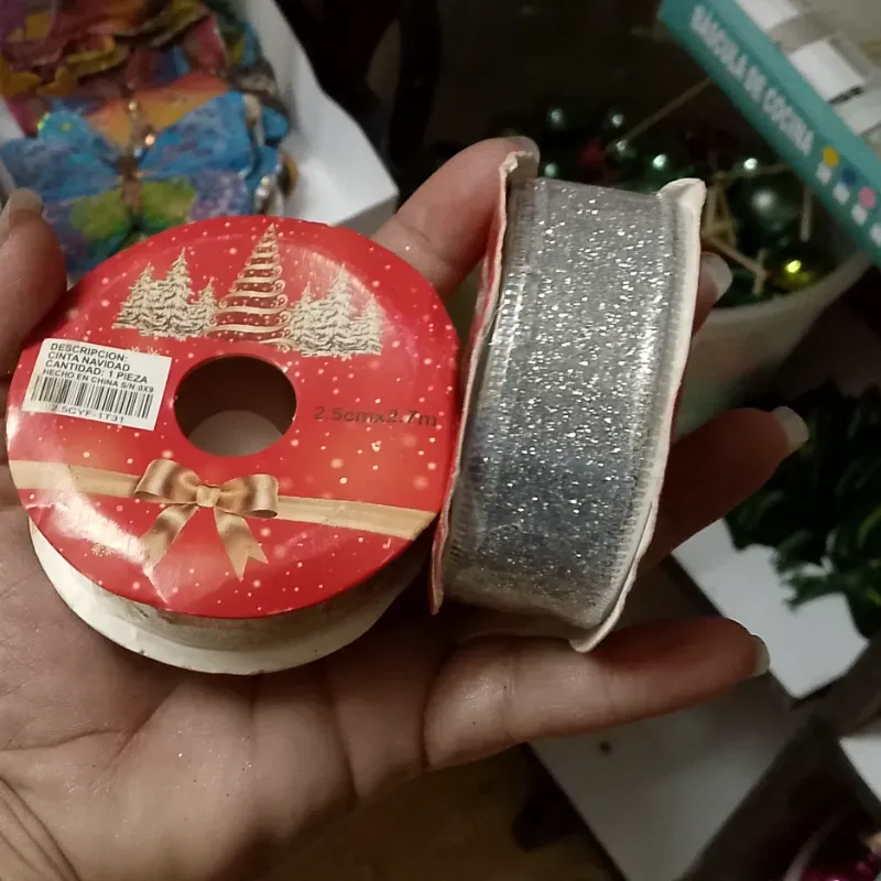 Rollo cinta plata 2.5cmx2.7m