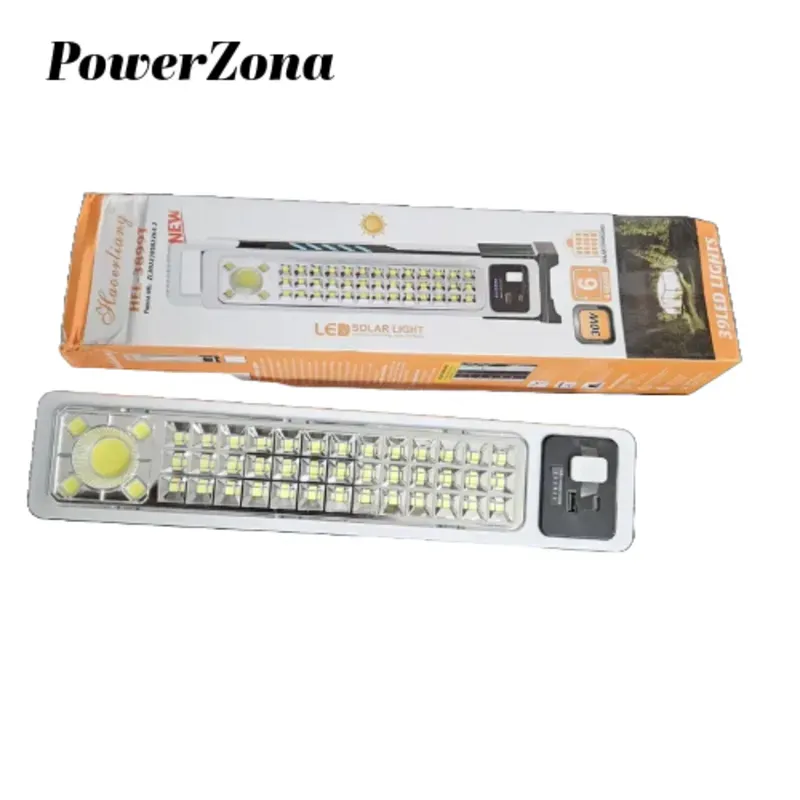 Lampara Recargable Con Puertos USB y Panel Solar de led LUZ BLANCA INTENSA