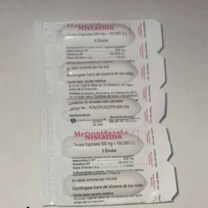 OVULOS DE METRONIDAZOL+NISTATINA 5TAB 500mg