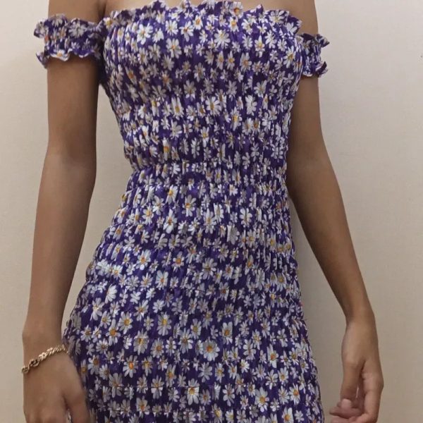 Vestido Fruncido en morado