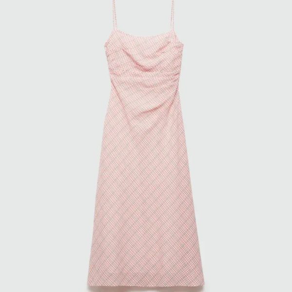 Vestido midi estampado cuadros