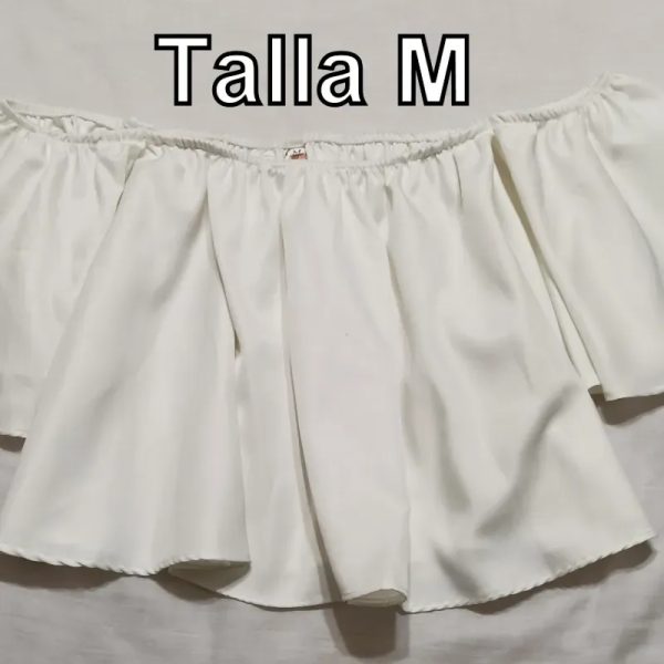 Blusa corta de mangas anchas blanca.