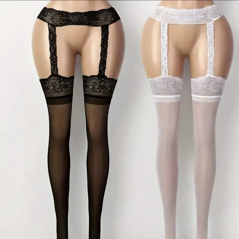 Medias de encaje con liguero