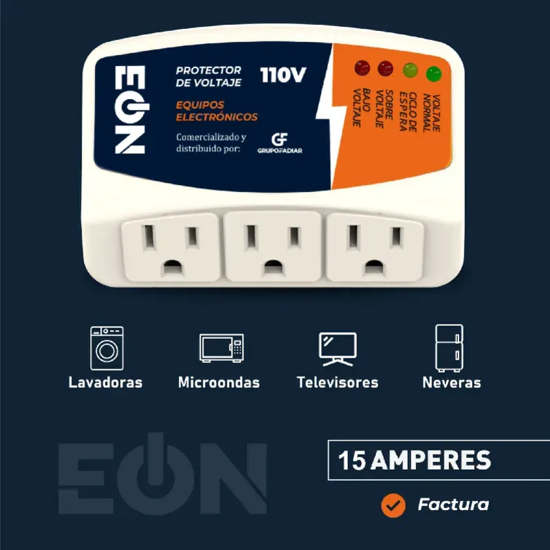 Regulador De Voltaje 3 Toma 110 V