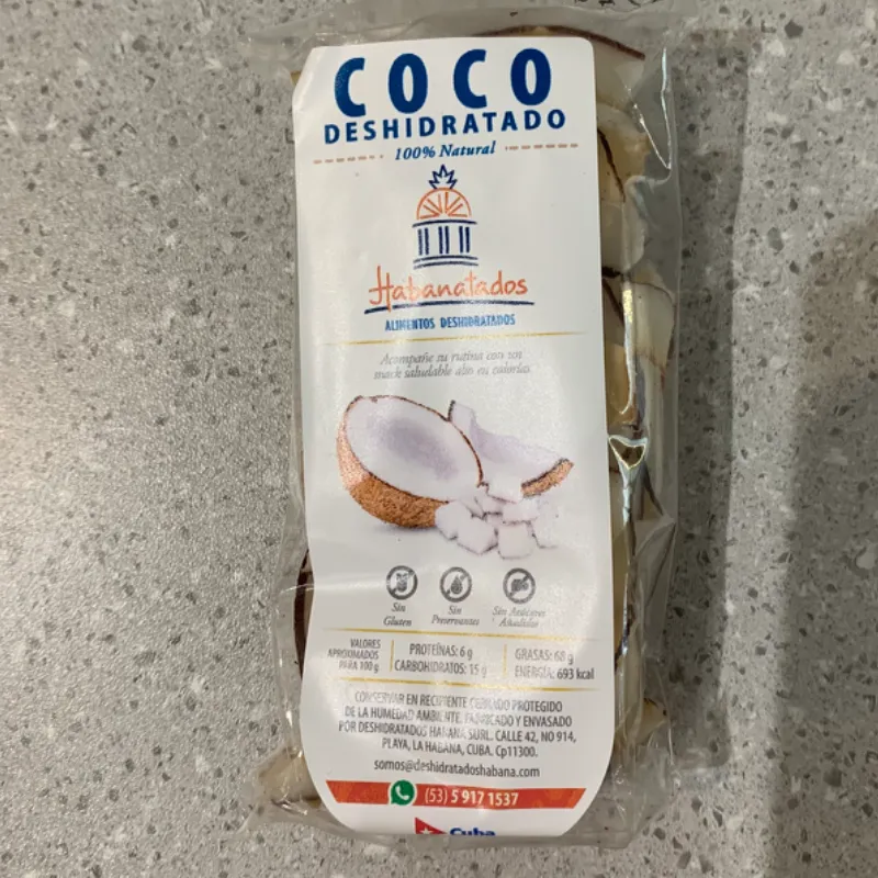 Coco castaño deshidratado láminas