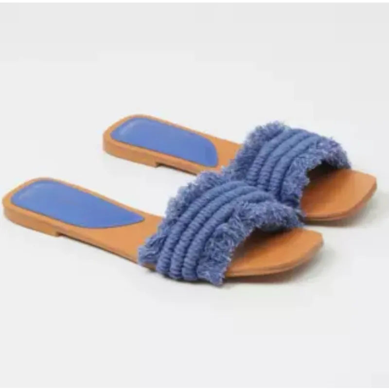Sandalias Azules Flecos