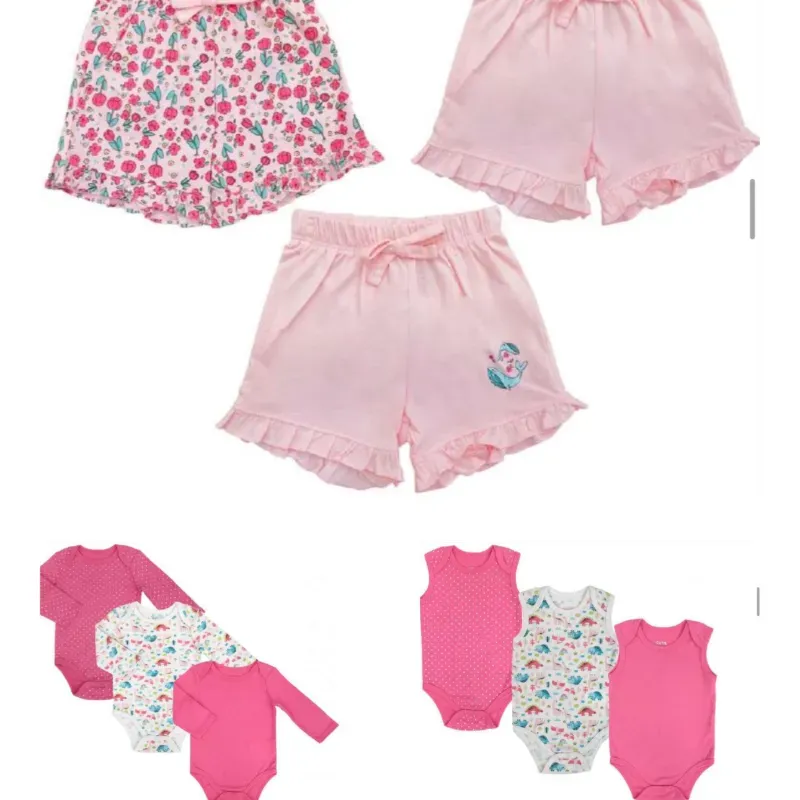 Conjunto de Bodys y Shorts Infantiles (Hembra)