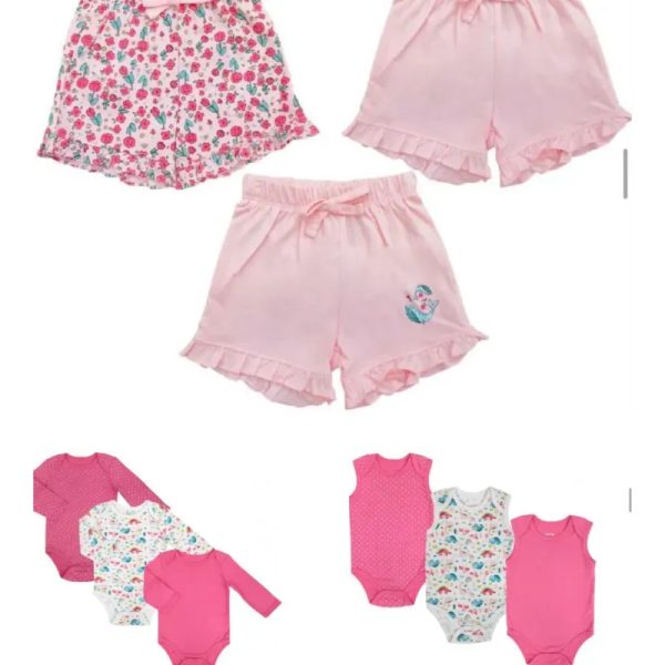Conjunto de Bodys y Shorts Infantiles (Hembra)