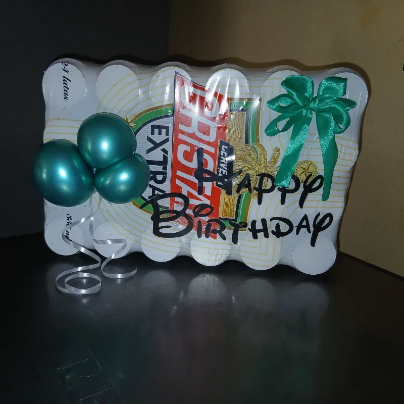 Caja de cerveza cristal decorada