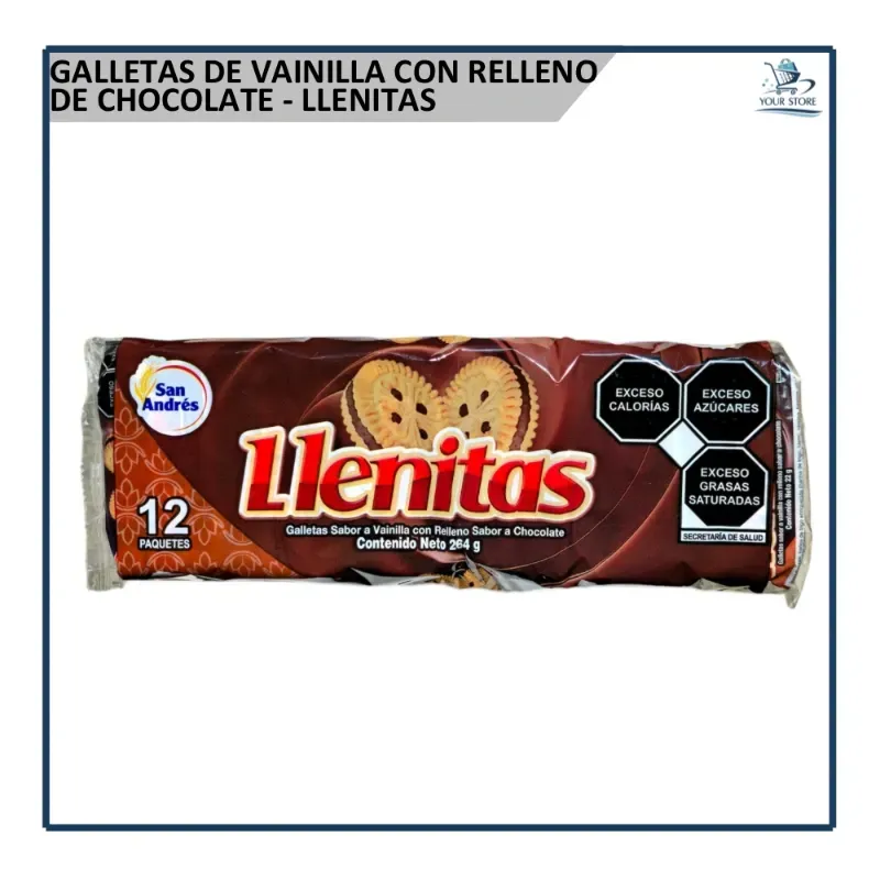 Galletas Chocolate - Llenitas 12u (264g)