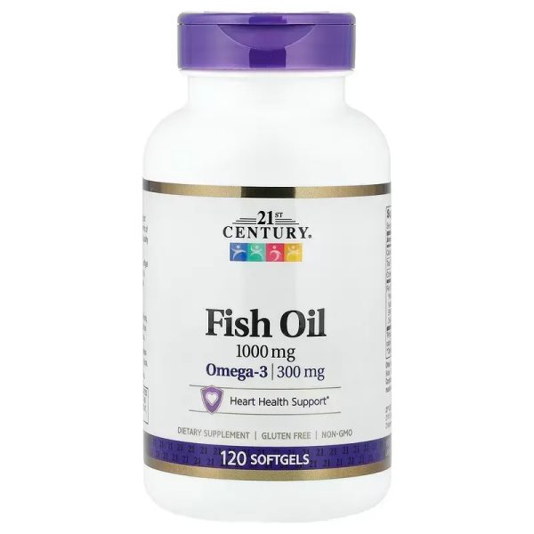 Omega-3 1000 mg - Aceite de Pescado 21st Century® –  120 Cápsulas Blandas