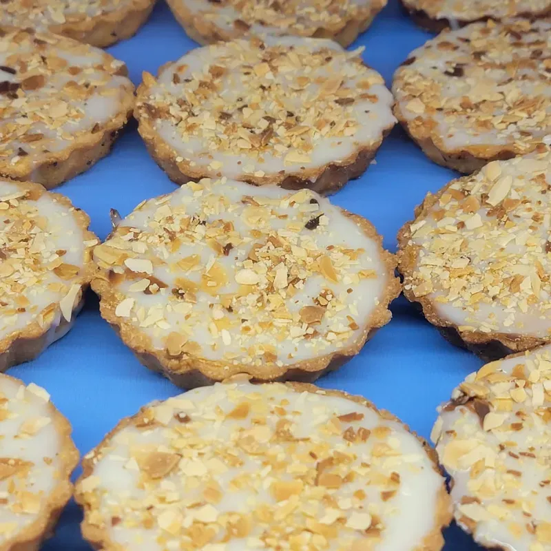 Mini snicker de chocolate blanco