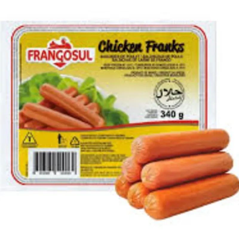 1216002 - Salchichas de pollo FRANGOSUL 340 g (Caja de 24 paquetes) - U/M: U