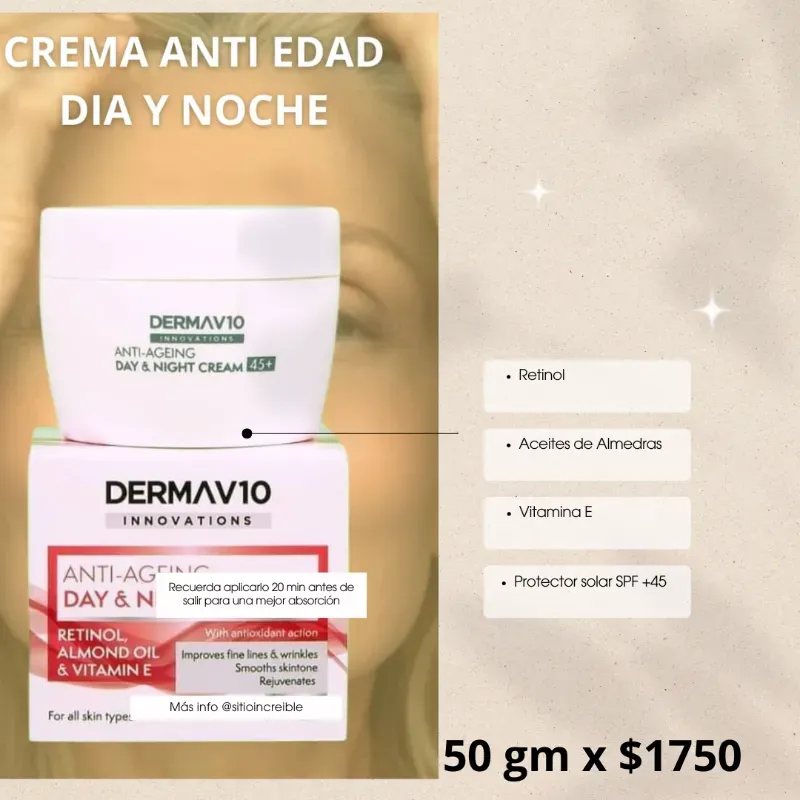 Crema Facial Antiedad DERMAV10