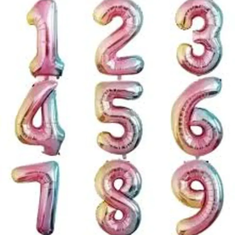 Números inflables Tornasol