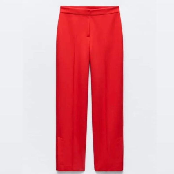 Pantalón recto bajo aberturas