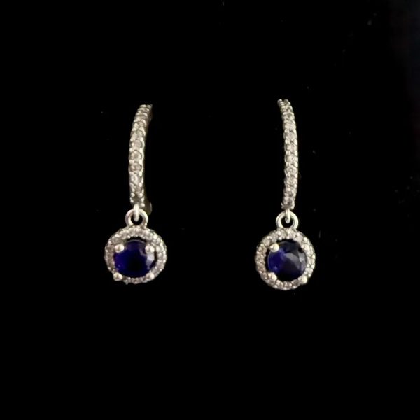 Argollas de brillo redondo azul oscuro