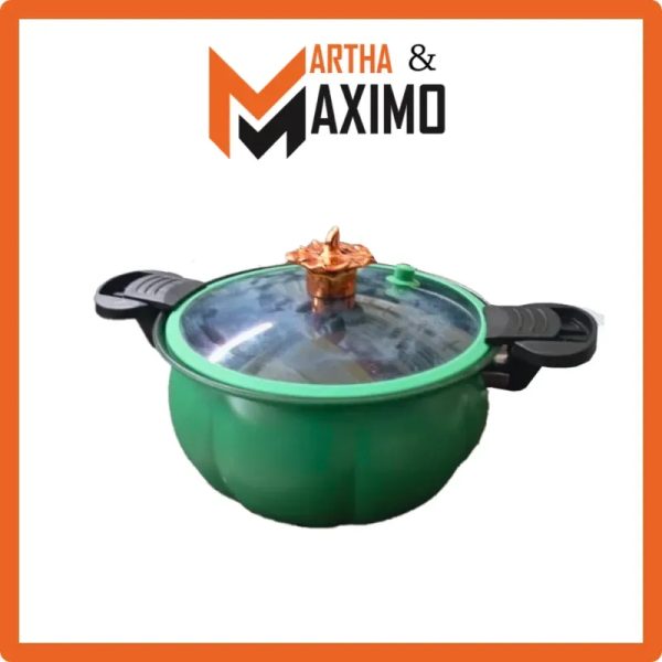 Set de cazuelas con forma de calabaza (verde)