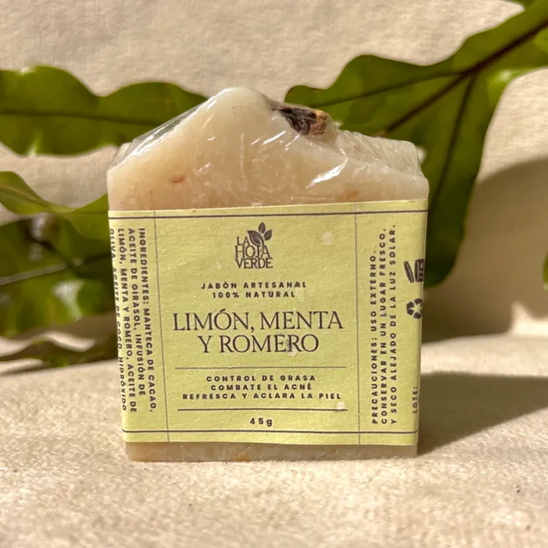 Jabón mini de limón, menta y romero 