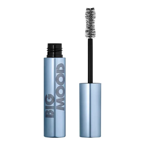 e.l.f. Máscara Big Mood que crea instantáneamente pestañas voluminosas de larga duración, atrevidas y elevadas, impregnadas con cera de jojoba, vegano y libre de crueldad, azul intenso