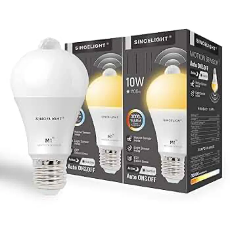 Bombillo E26 con sensor 3000K Amarillo