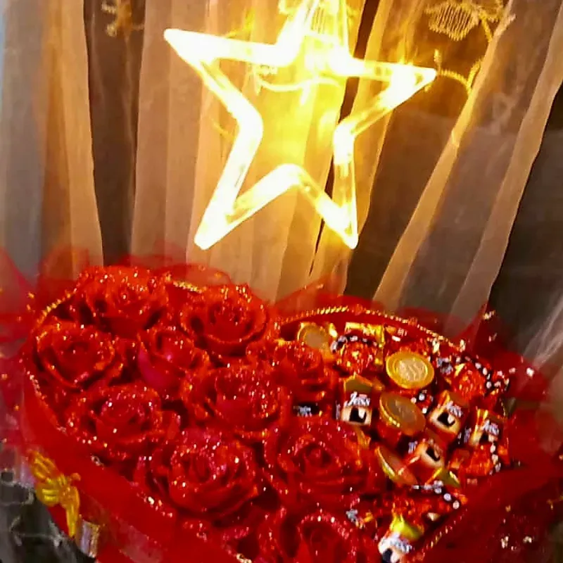 Corazon con rosas escarchadas