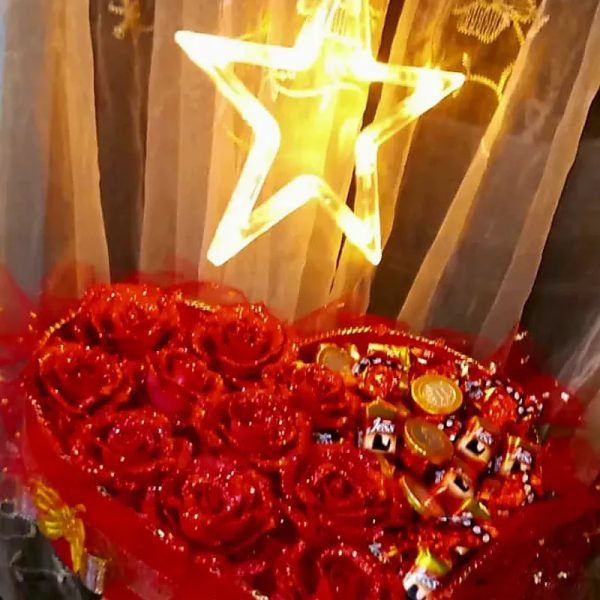 Corazon con rosas escarchadas