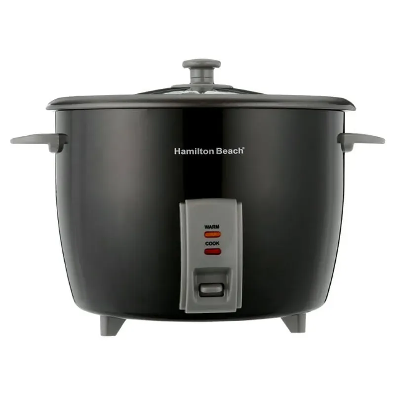 Hamilton Beach Rice Cooker and Food Steamer, 30 Cups Cooked (15 Uncooked), Steam Basket, Black, 37555