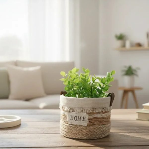 Cesta con plantas ornamentales