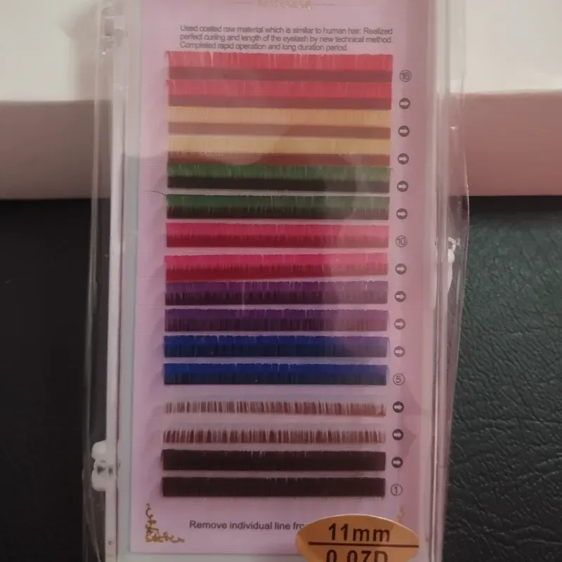 Pestaña clásicas de colores 0.07D 11mm