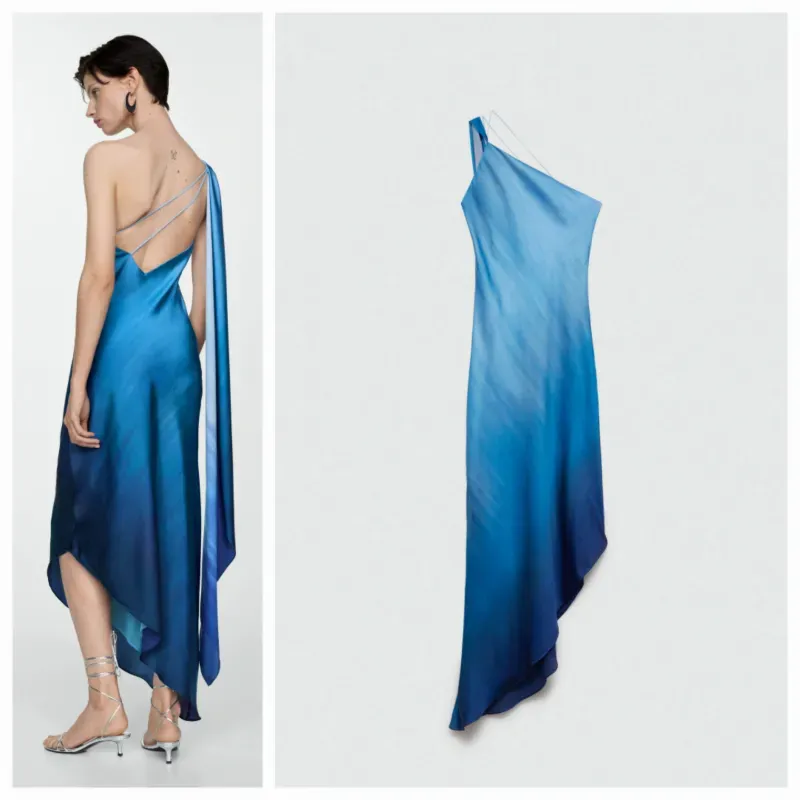 Vestido asimetrico degradado