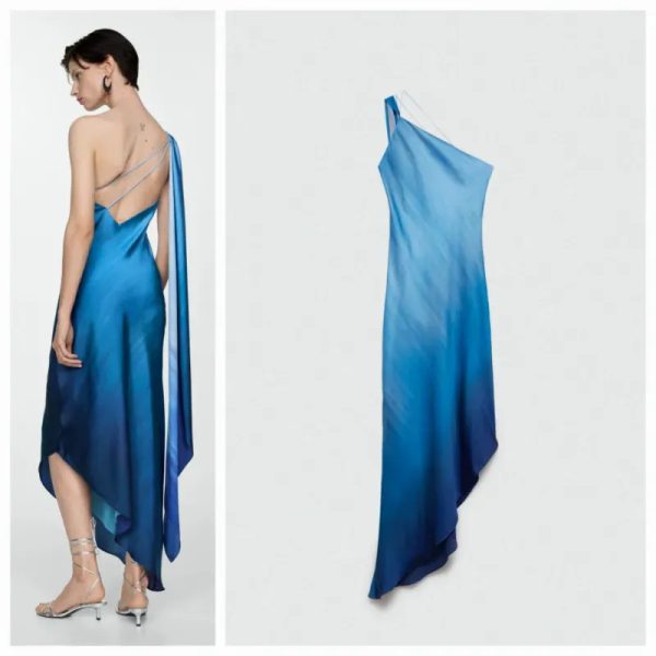 Vestido asimetrico degradado