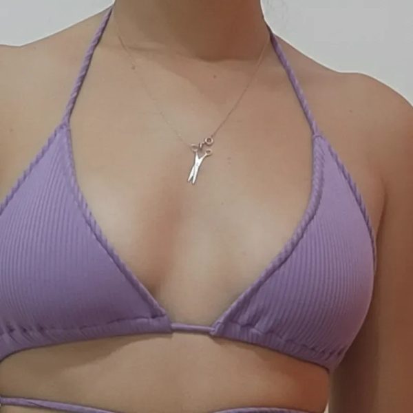 TOP BIKINI LILA SPAGHETTI