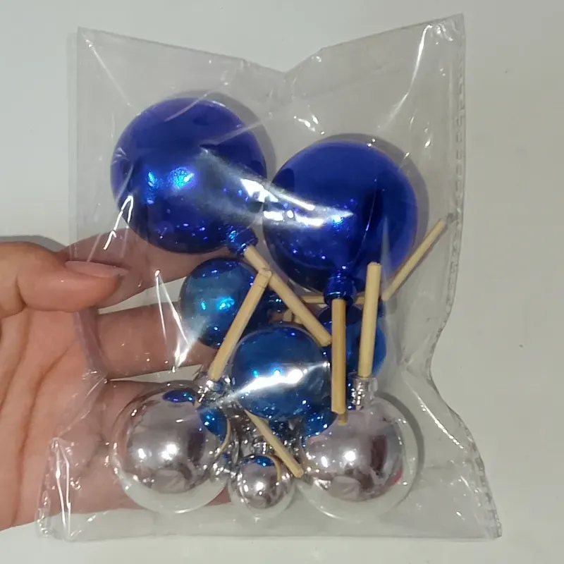 Esferas plásticas | azul+plata